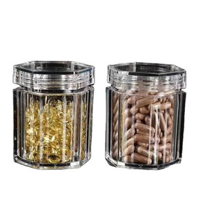 Hexagon transparent plastic jar  rice coffee storage container candy capsule jar