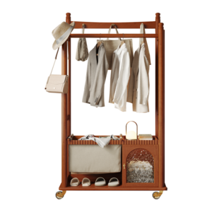 Natural Solid Wood hat rack Clothes Coat Rack For Kids With Rail Hanging Cloth Dress Up