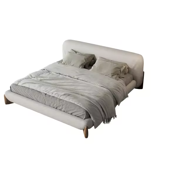 Hot Sale Modern European Design Bedroom Furniture King Size White Velvet Up-holstered Beds