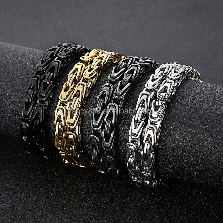 Waterproof domineering punk emperor jewelry necklace men hip hop byzantine chain stainless steel