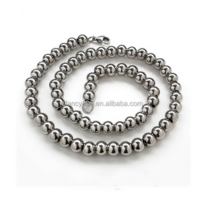 Wholesale waterproof jewelry 6mm bead chain necklace stainless steel ball chain necklace