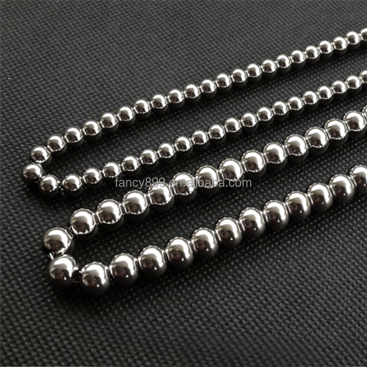 Wholesale waterproof jewelry 6mm bead chain necklace stainless steel ball chain necklace