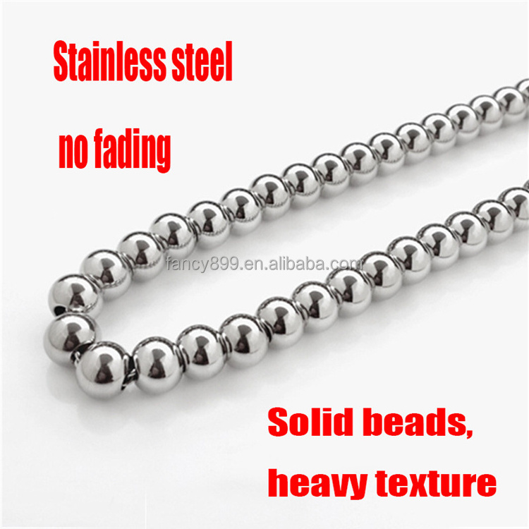 Wholesale waterproof jewelry 6mm bead chain necklace stainless steel ball chain necklace