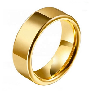 Wholesale factory price 8mm tungsten carbide wedding ring 24k gold dubai wedding ring jewelry