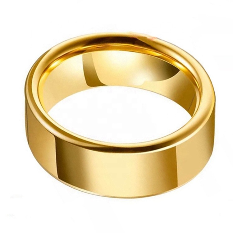 Wholesale factory price 8mm tungsten carbide wedding ring 24k gold dubai wedding ring jewelry