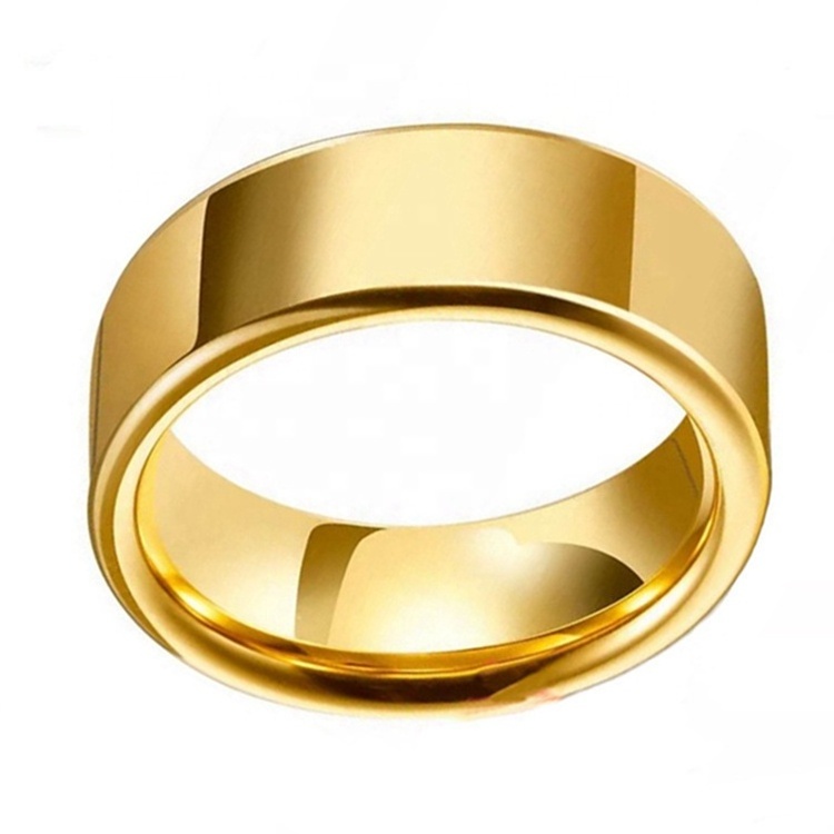 Wholesale factory price 8mm tungsten carbide wedding ring 24k gold dubai wedding ring jewelry