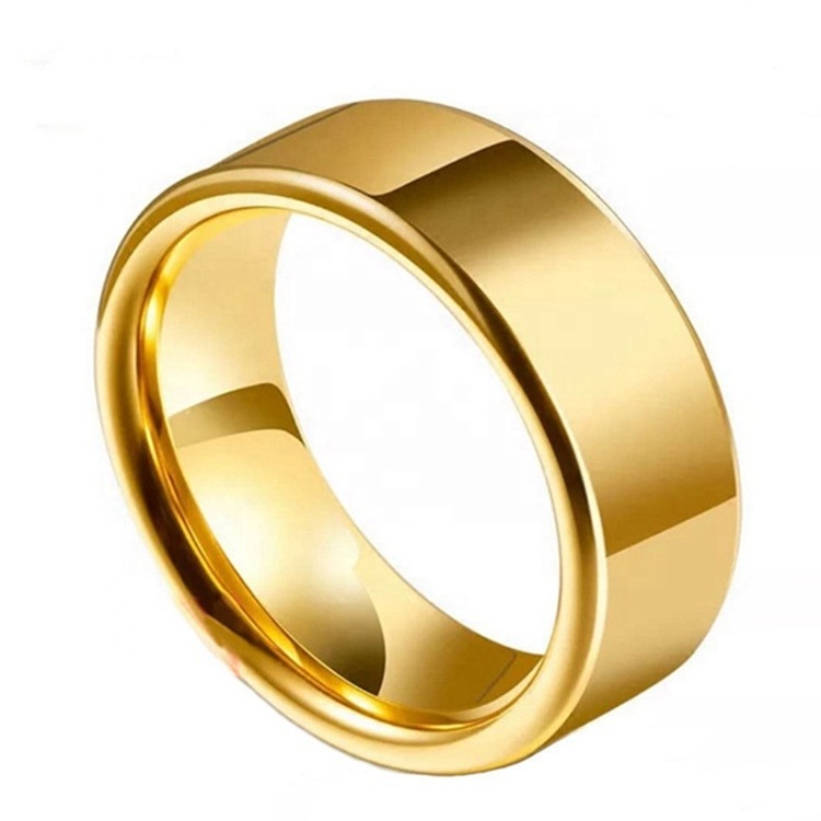 Wholesale factory price 8mm tungsten carbide wedding ring 24k gold dubai wedding ring jewelry