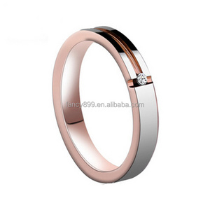 Wholesale tungsten carbide pink ring rose gold diamond promise rings for couples