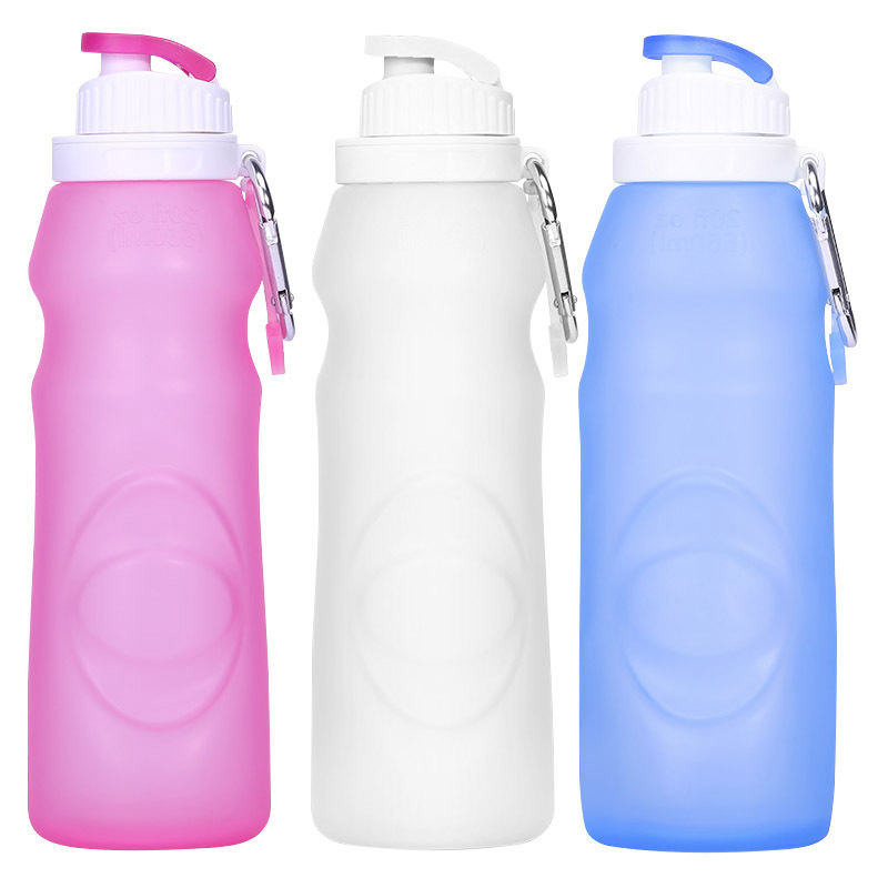 Promotional Portable anti-drop and anti-leak silicone water bottle sports kettle creative travel tumbler folding BPA free cup