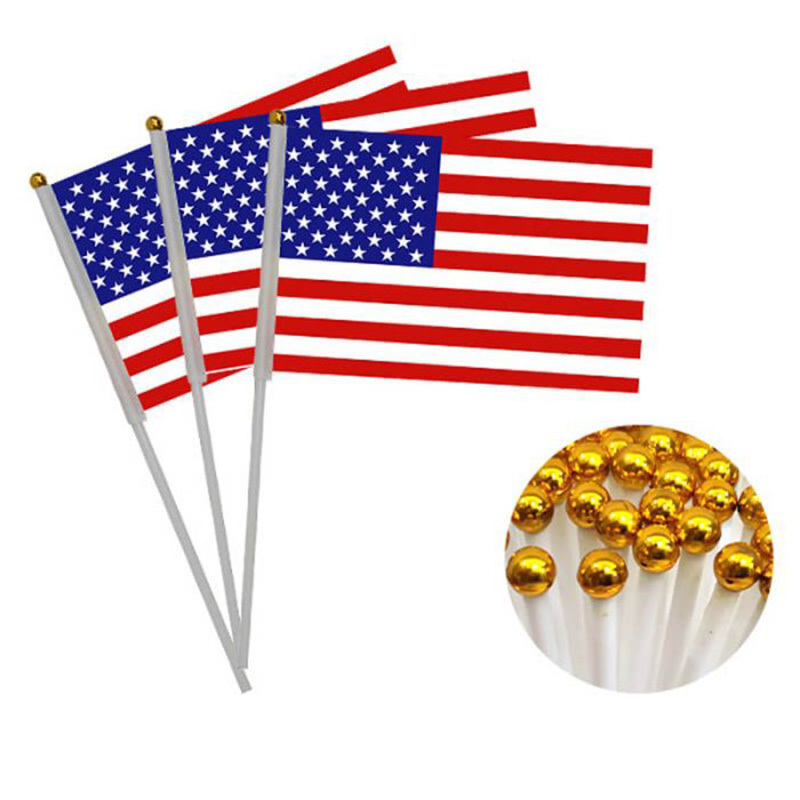 Wholesale custom mini flags hand held cheering banner stick flag for vote outdoor events All Countries National Flags