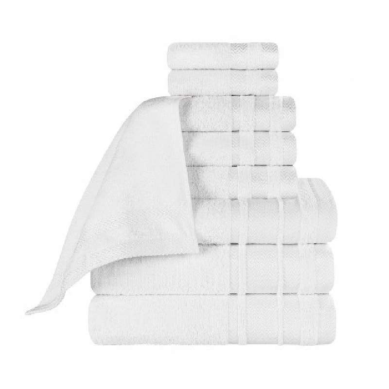 5 Star Hotel Towels White Custom Logo Bathroom Cotton Face Hand Bath Hotel Towel Set