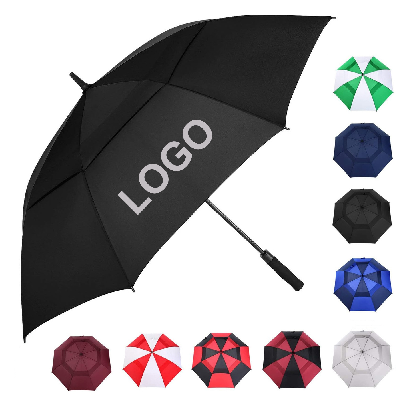 Factory Wholesale Sublimation Golf Umbrella Custom Logo Prints Promotional Umbrella