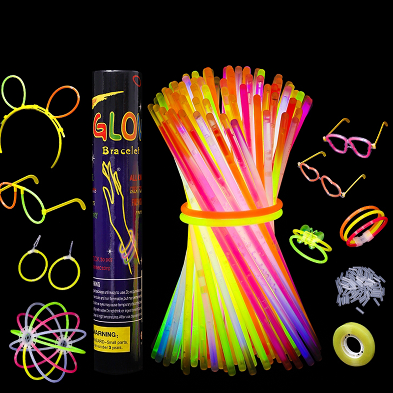 Party Fluorescence Light Glow In The Dark Sticks Bracelet Necklace Neon Wedding Birthday Party Decoration Halloween Props