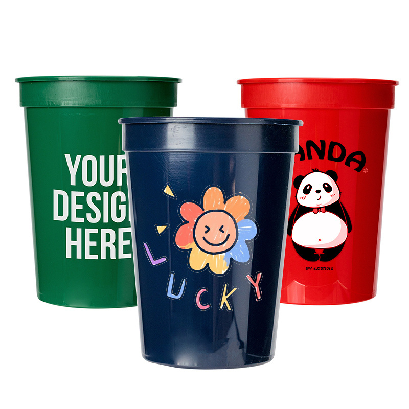 Football Competitions Use Cheap Price Custom Logo Plastic Cups Durable Eco Friendly 12oz 16oz 24oz 32oz Stadium Cup