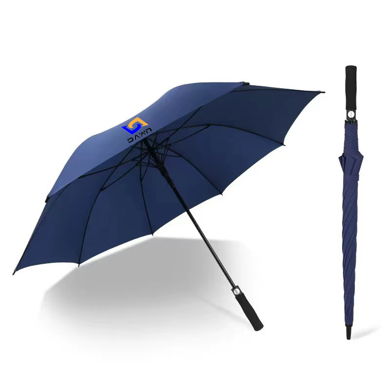 China Factory Heavy Duty Windproof Straight Golf Umbrella with logo for Custom