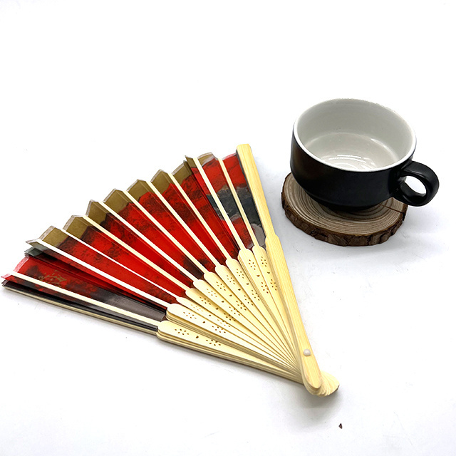 Portable Custom Printed Folding Advertising Brand Summer Business Folk Handmade Painting bamboo fan hand fan