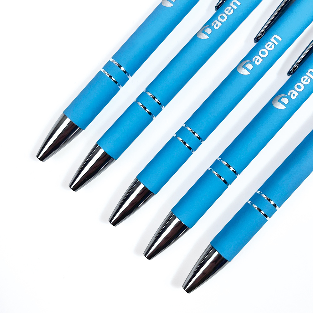 Hot Sell Promotional blue pen Metal Office Use Ballpoint Pen with Custom Logo