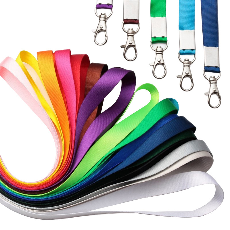 Hot Sales Custom New Design Plain Nylon Lanyard Solid Colored Blank Lanyards