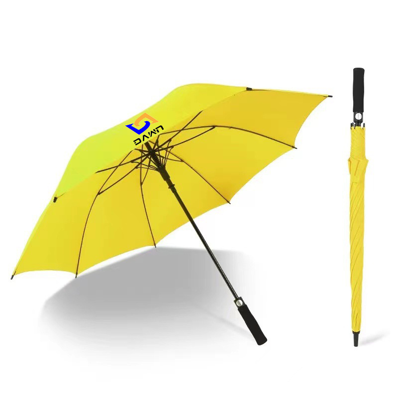 China Factory Heavy Duty Windproof Straight Golf Umbrella with logo for Custom