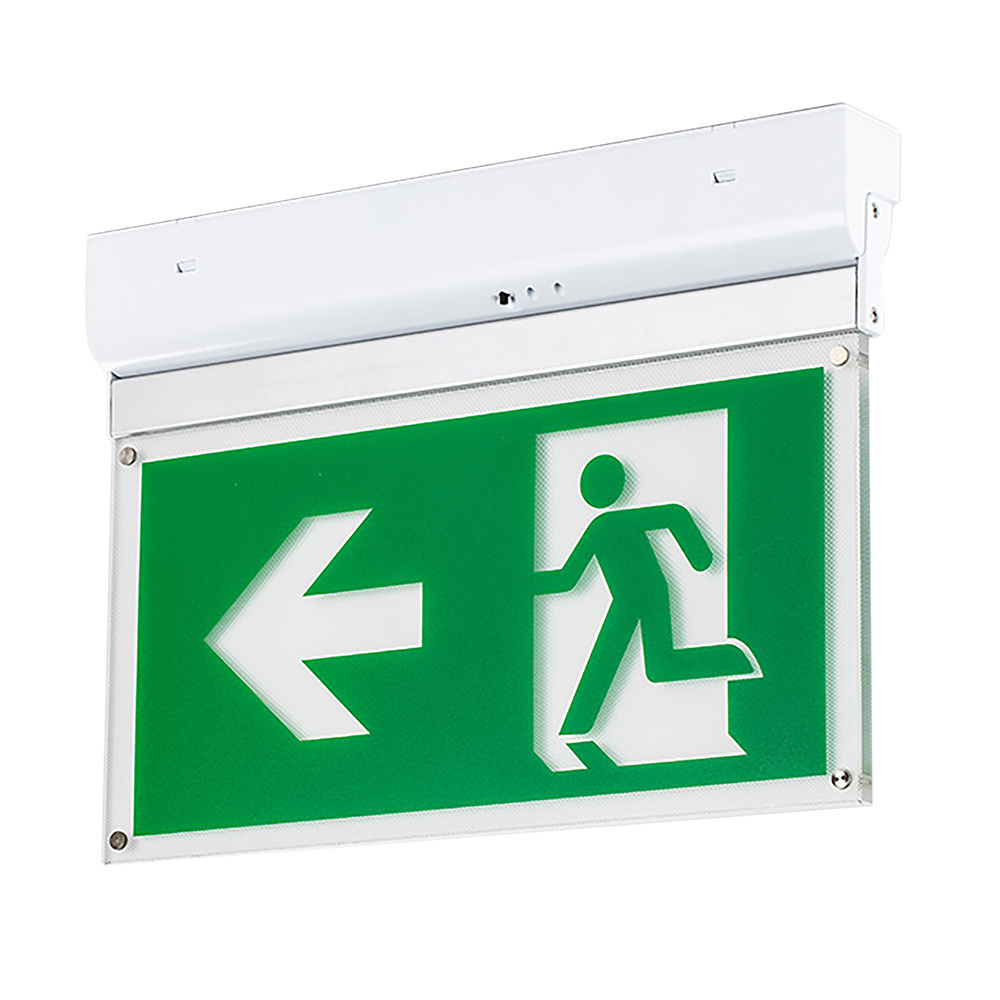 Exit Sign Waterproof Ip30 Led Emergency Light Running Double Sided Acrylic Man White LiFePO4 Ni-cd 90 3 Years Business Sign No L