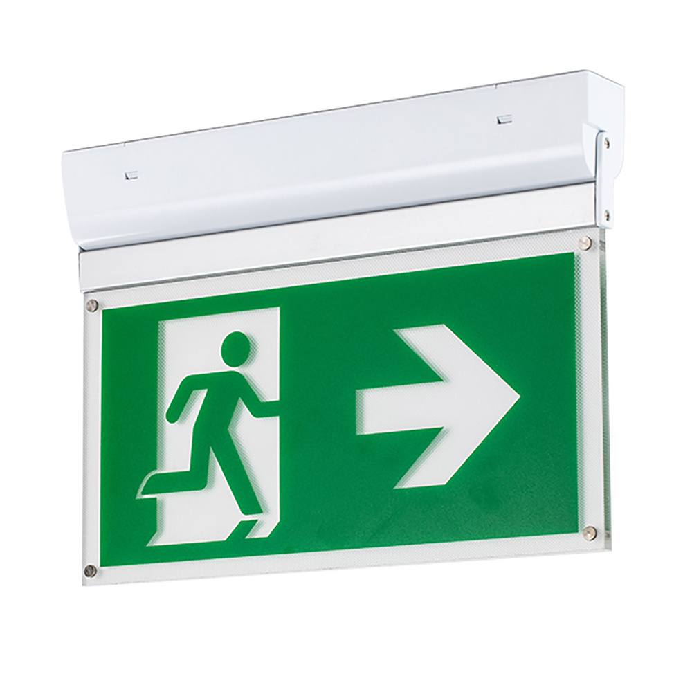 Exit Sign Waterproof Ip30 Led Emergency Light Running Double Sided Acrylic Man White LiFePO4 Ni-cd 90 3 Years Business Sign No L