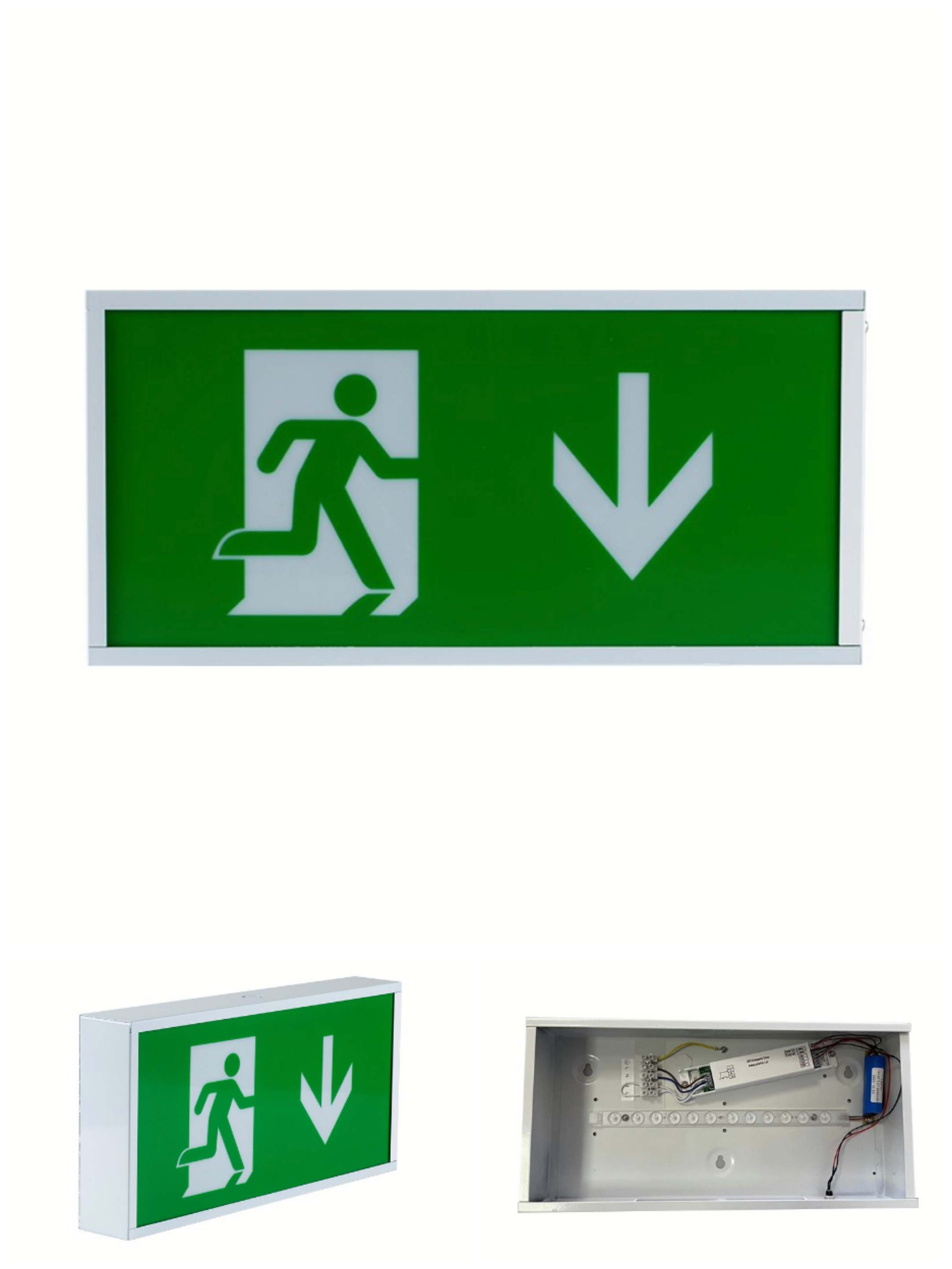 ODM OEM Green Emergency Exit Lighting Sign Rechargeable LED 220V Emergency Sign light