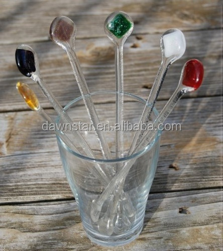 Vintage Halloween Glass Swizzle Sticks, Glass Cocktail Stir Sticks