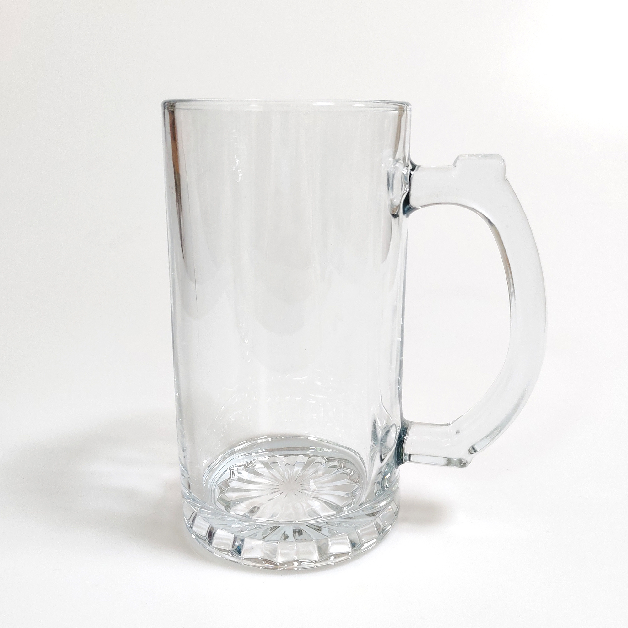 16oz Classic Frosted Metal Beer Mug with Handle Custom Logo Printed Glass Stein Crystal Cups