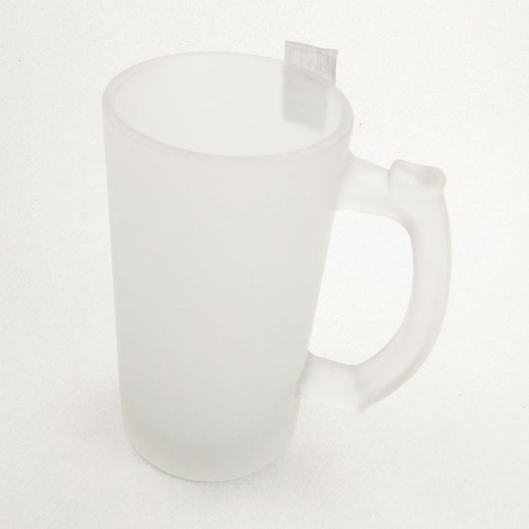 Wholesale 16oz Frosted Gradient Refrigerated Glass Beer Mugs Customizable Sublimation American Parties Wine Soda Plastic Metal