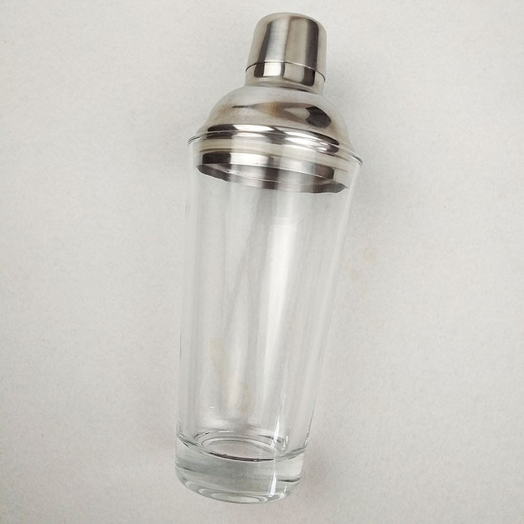 Barware Stainless Steel Lid 16oz Cocktail Glass Shaker For Bar