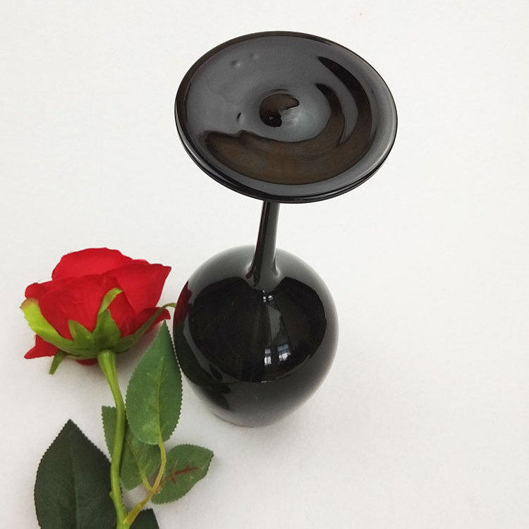 Glass Goblet Full Black Wine Champagne Glasses For Brandy