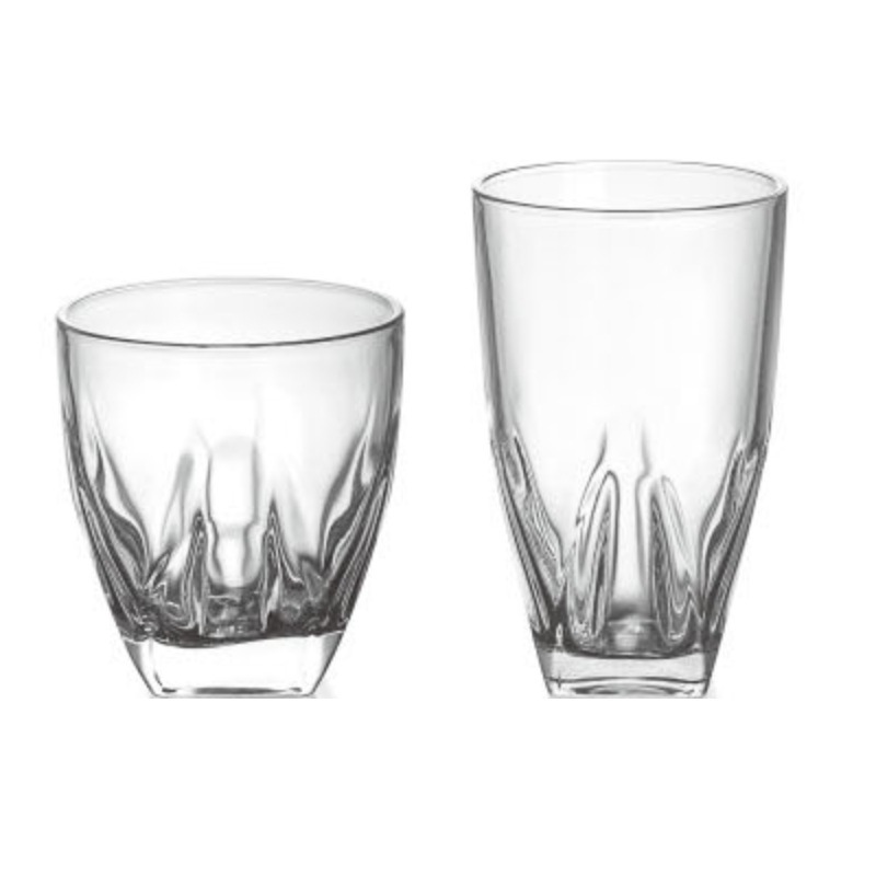 Transparent round mouth four corners thickened glass cold drink water cup whiskey square bottom cup