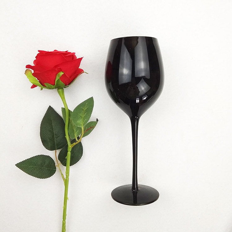 Glass Goblet Full Black Wine Champagne Glasses For Brandy