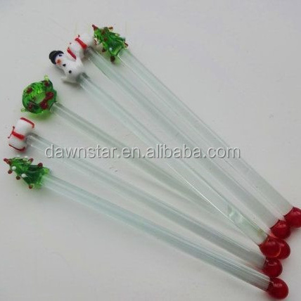 Vintage Halloween Glass Swizzle Sticks, Glass Cocktail Stir Sticks