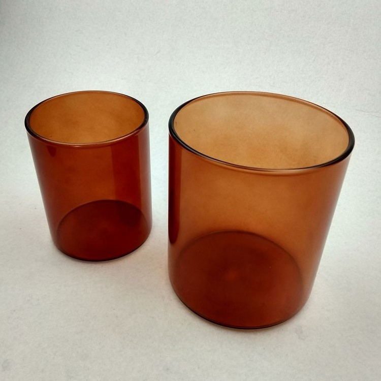 Wholesale customizable blank sublimation empty tube amber jar with lid glass luxury candle jar