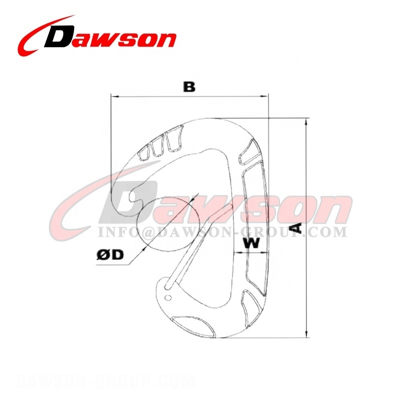 DAWSON China Factory Aluminum Climbing Carabiner With Wire Gate Metal Spring Clip Hook