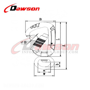 DAWSON China Factory Self Aluminum Locking Pear Shaped Swing Swivel Custom D Shaped Swivel Carabiner