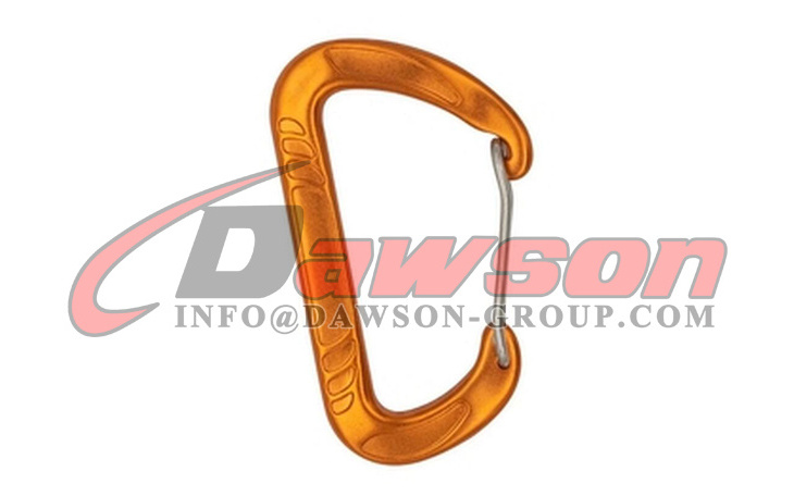 DAWSON China Factory Aluminum Climbing Carabiner With Wire Gate Metal Spring Clip Hook