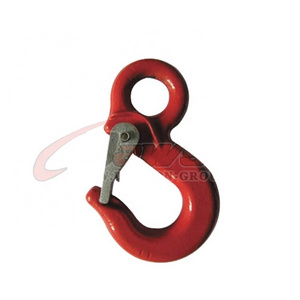 DS238 Grade 80 WLL 0.5-1T Special Eye Hook with Latch, G80 Eye Hoist Hook