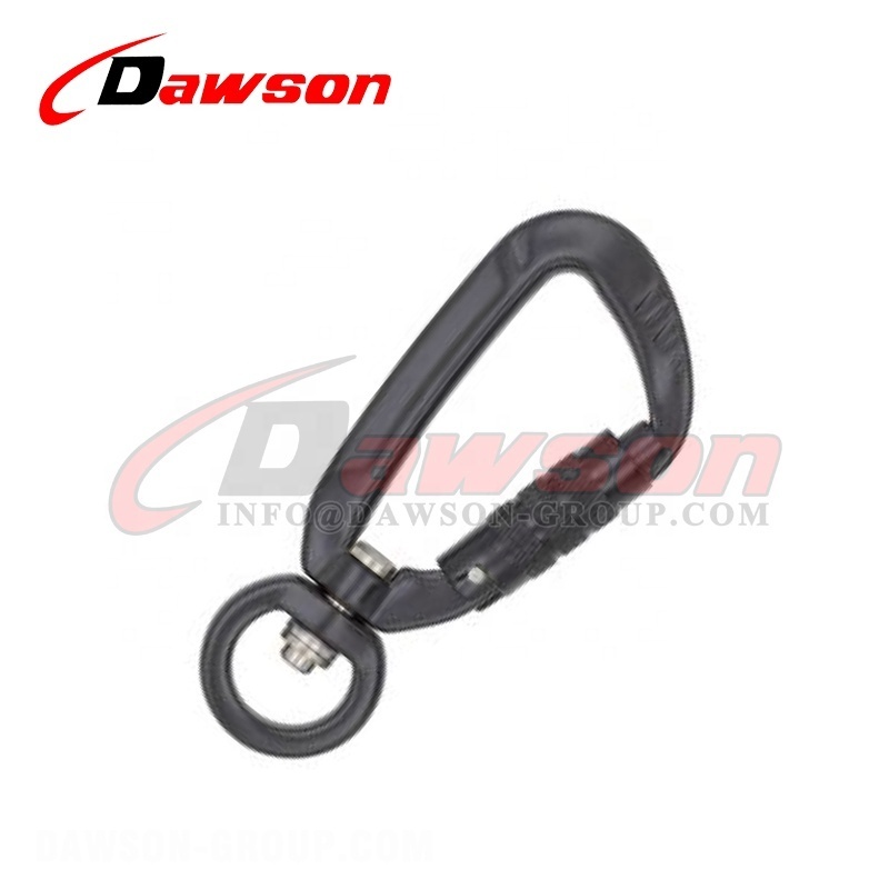 DAWSON China Factory Self Aluminum Locking Pear Shaped Swing Swivel Custom D Shaped Swivel Carabiner