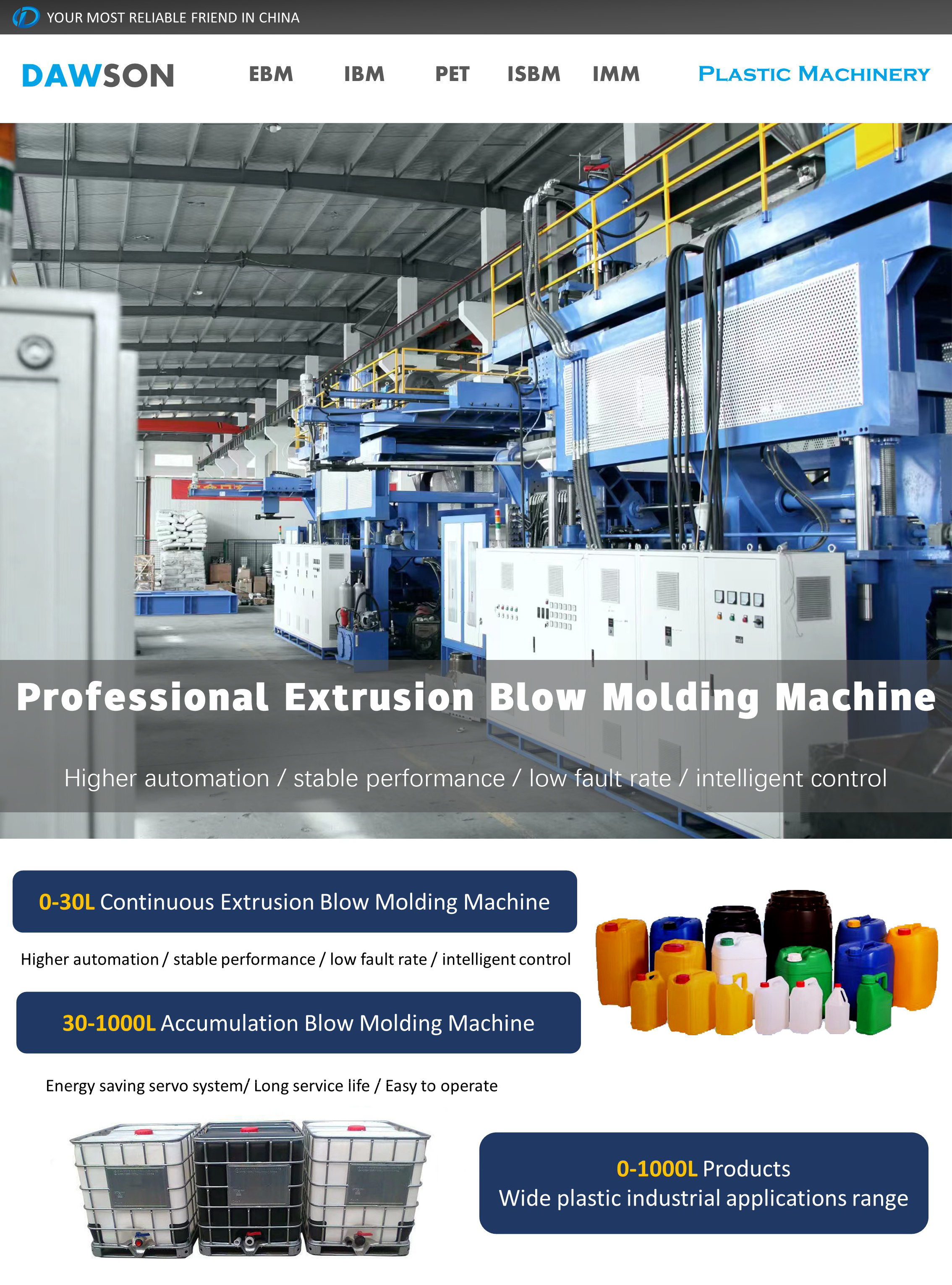 Automatic Plastic 1000L IBC Tank Extrusion Blow Molding Machine with IBC Tank Frame Welding Machine