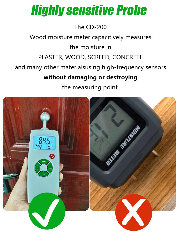 Wall Concrete Wood Humidity Moisture Management Tester Timber Damp Detector Tree Density Digital Wood Moisture Meter Hygrometer