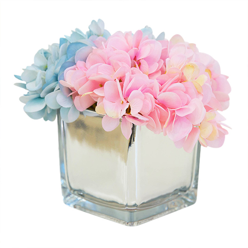 3.5*3.5 inch Square Glass Vase Empty Jars Square Votive Ice-cube Glass Shape Candle Jar for Candle Making Wedding Decoration