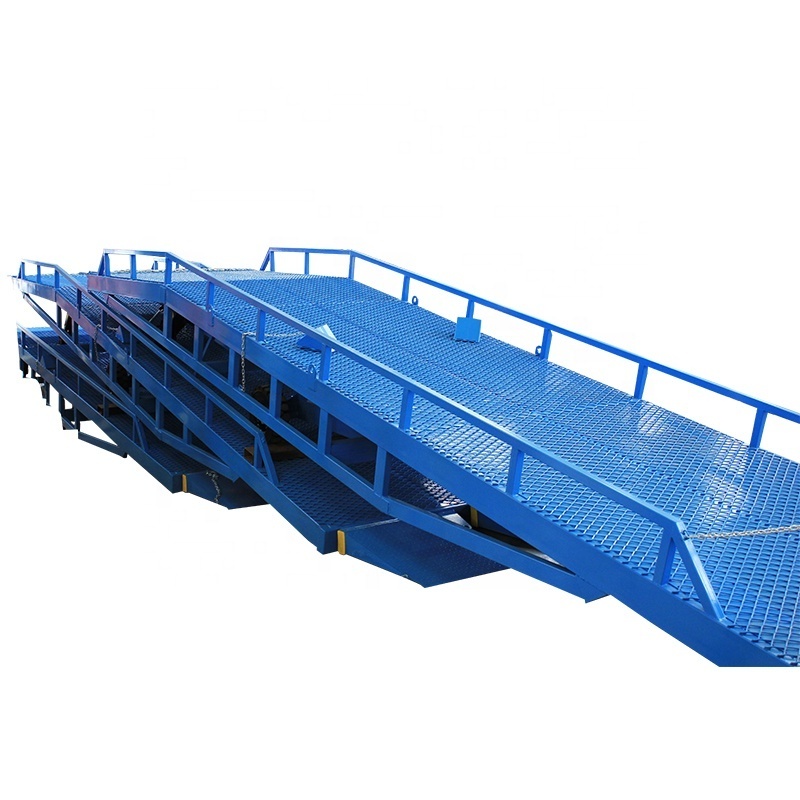 Steel  Materials Adjustable Hydraulic Forklift Container Loading Yard Ramp