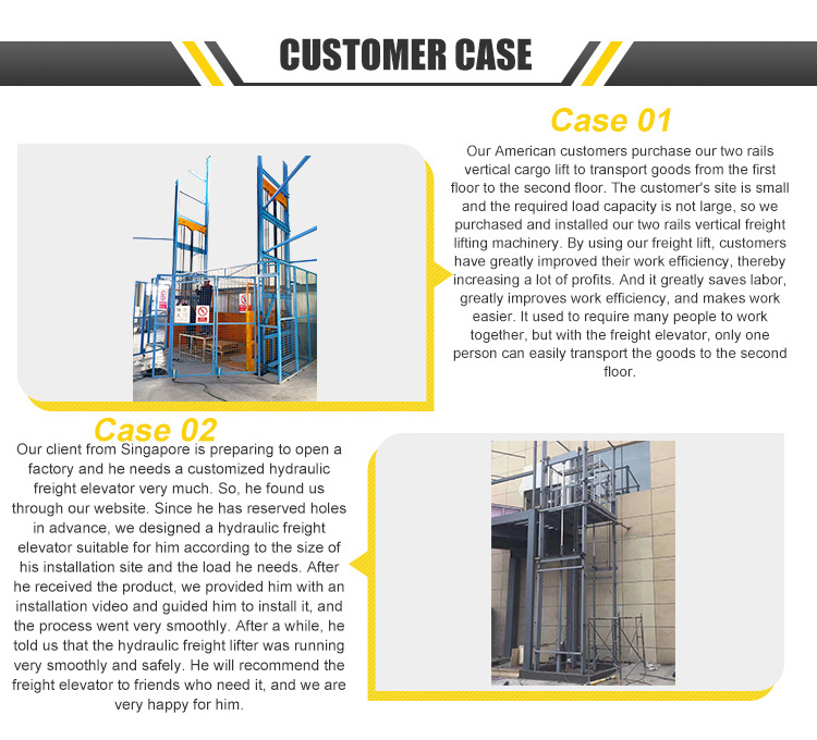 Warehouse Factory Use Customized 1-20m Height Electric Cargo Lifts Elevator For Outdoor