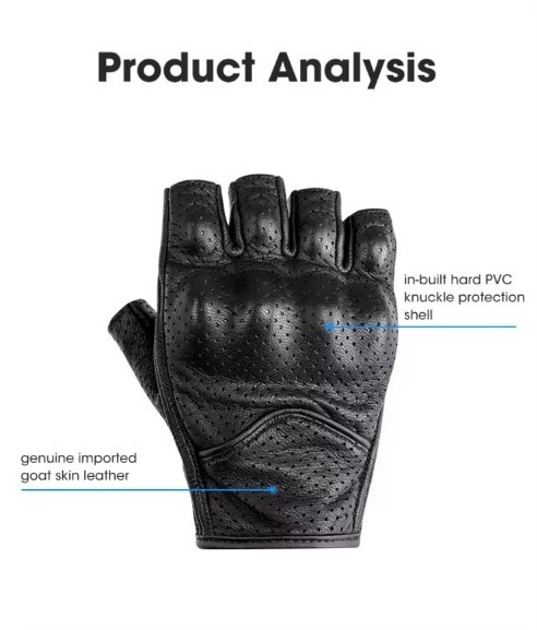 Motorbike Motocross Gloves Cycling Half Finger Tactical Hand Gloves For Bike Motorcycle Leather Gloves With Custom Logo