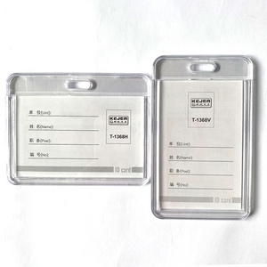 Hot Selling Promotion Flexible ID Card Badge Holder Conference Staff ID Card Protector