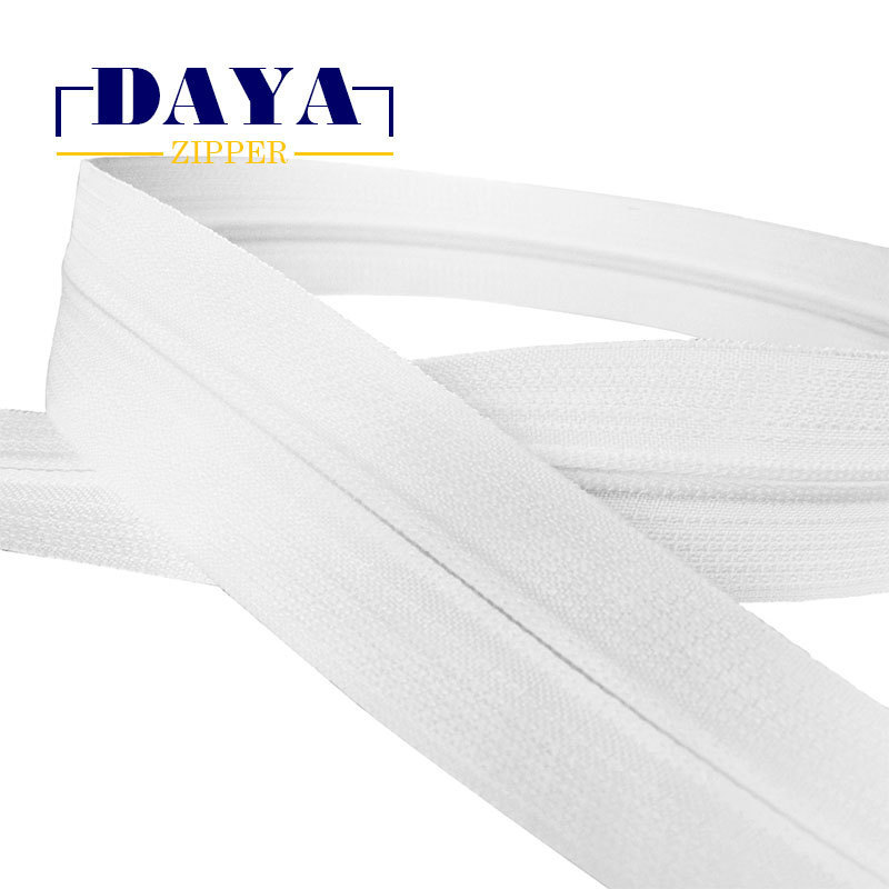 No.3 colored 11g/m heavy thicken tape nylon spirality chain zipper for advanced textiles