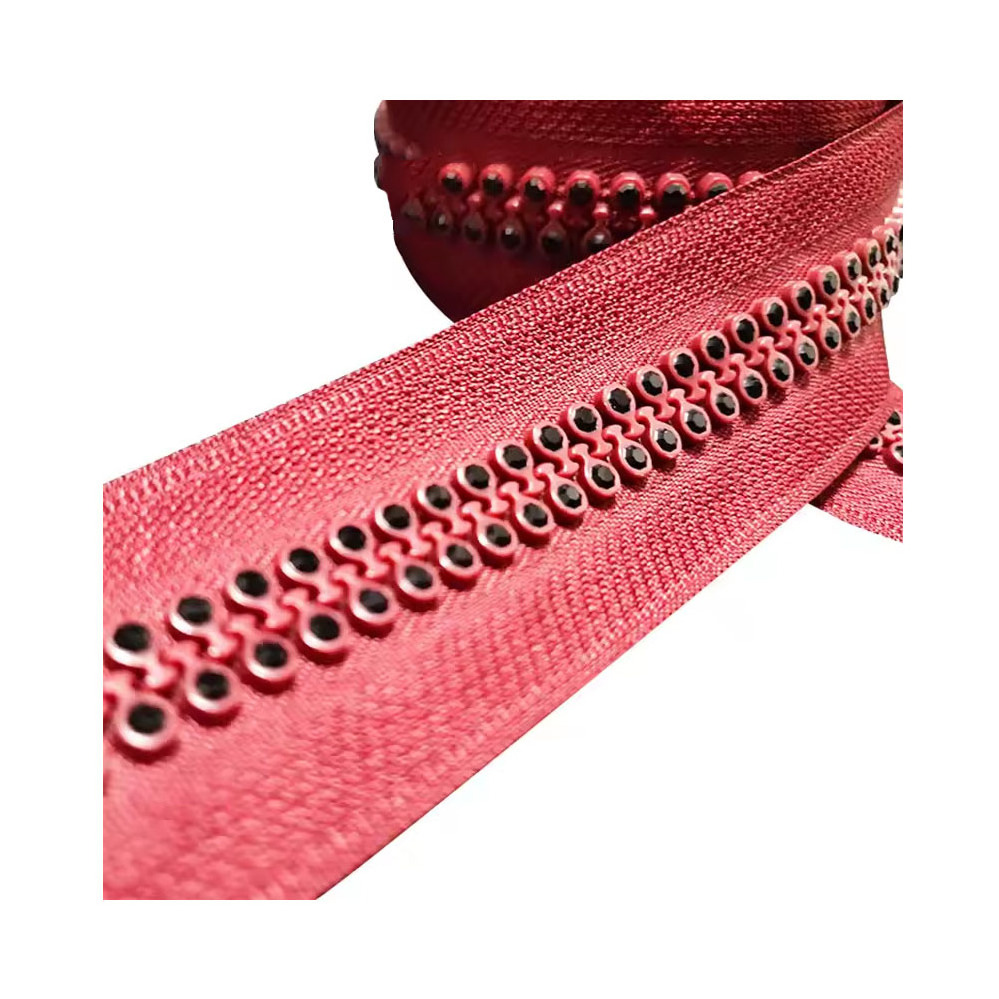 5#/8#/10# diamond decoration pvc stone zipper