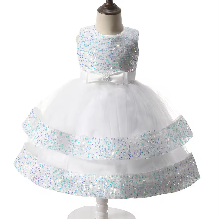 Children Sequin Tutu Princess Dress Fancy Toddler Kids Wedding Ball Gown Butterfly Pearls Party Dress For Kids Girls